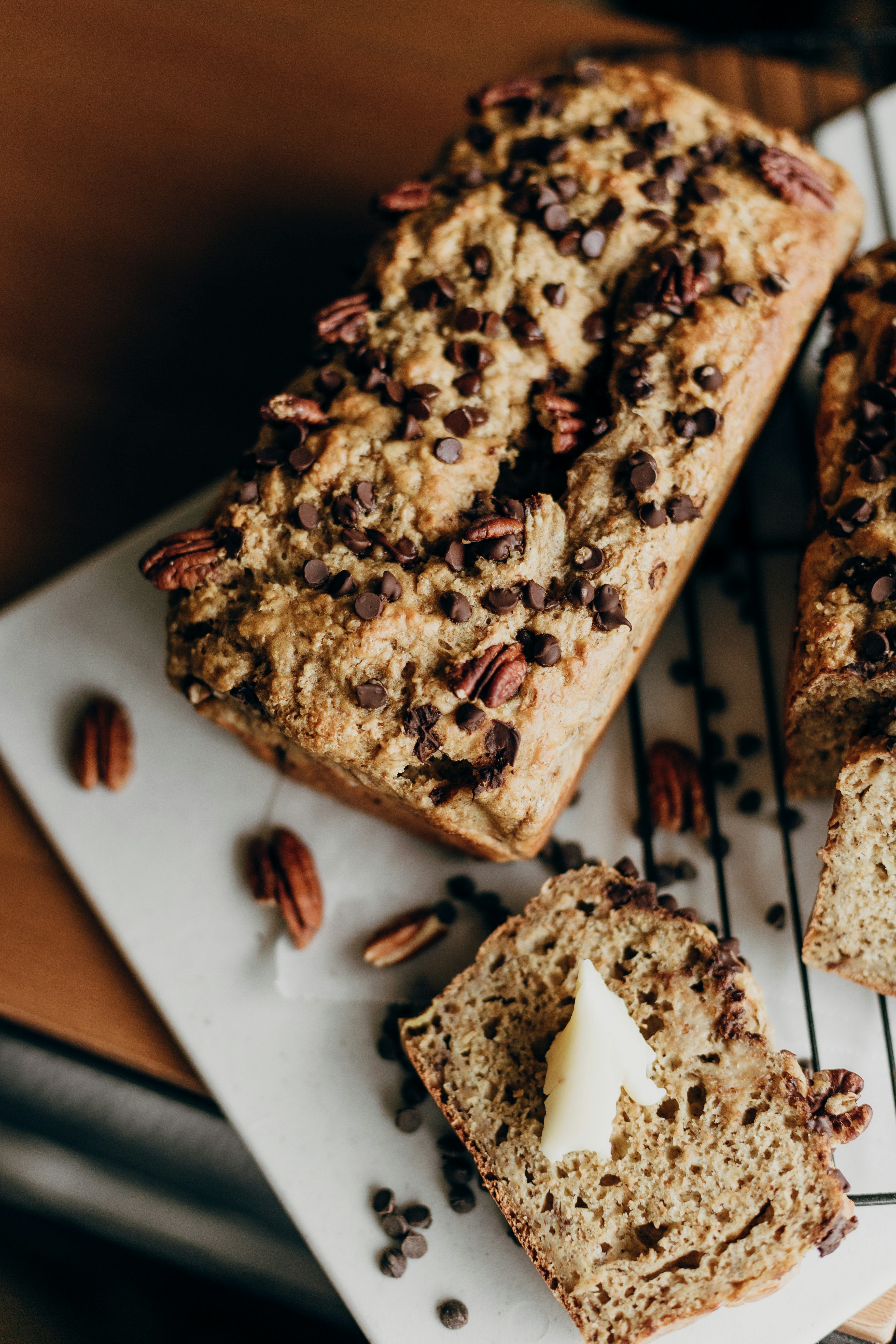 brown bread on white ceramic plate